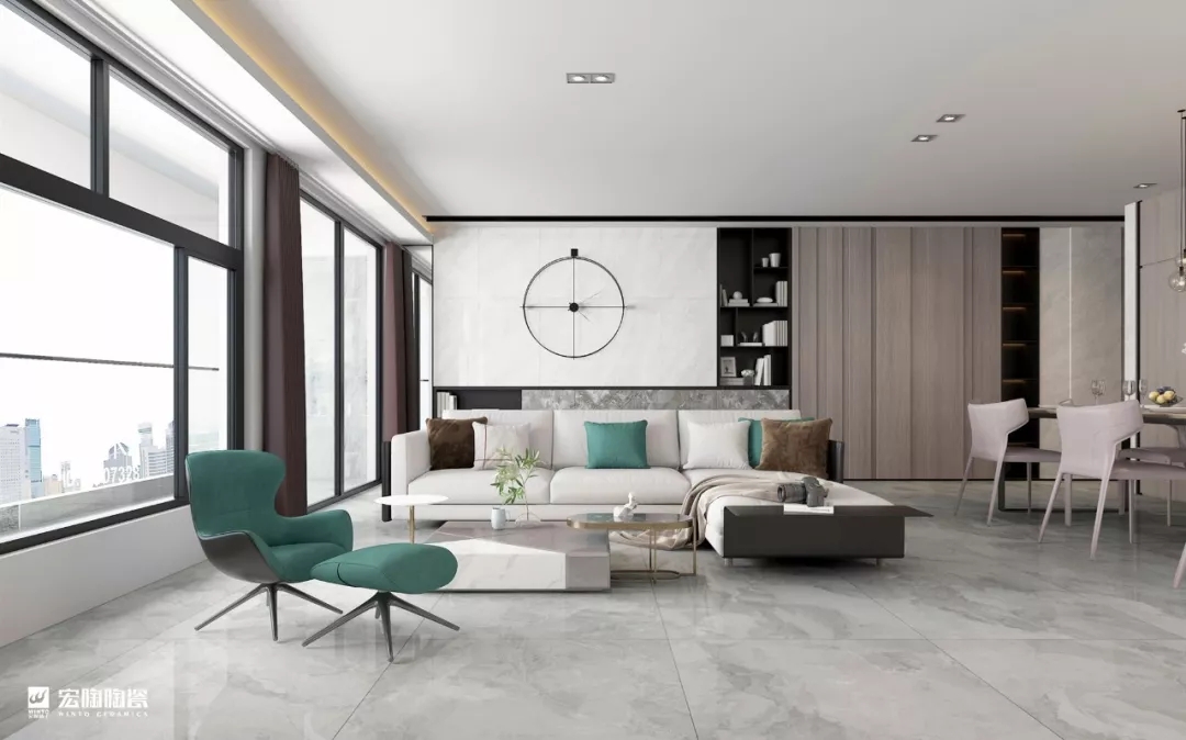 宏陶客厅 900×1800mm大板瓷砖效果图