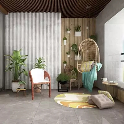 宏陶客厅通体瓷砖效果图