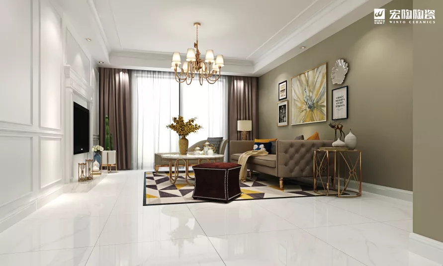 宏陶TPG1890191白瓷砖地砖装修效果图
