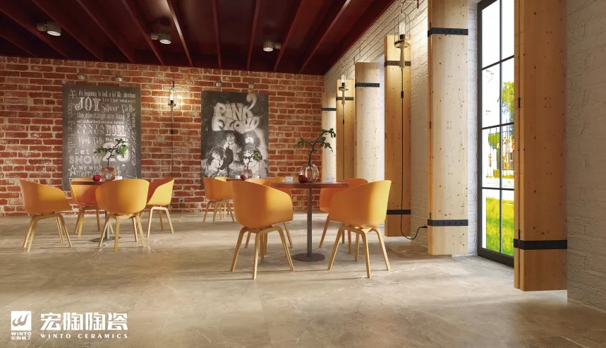 宏陶缎光釉瓷砖和地砖效果图