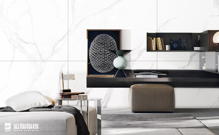 宏陶任意连纹白瓷砖地砖装修效果图