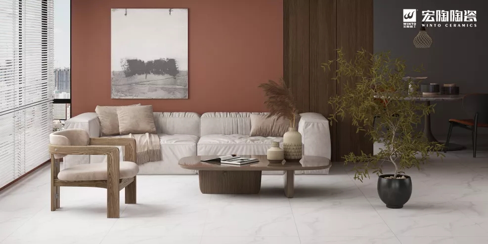 宏陶和璧岩·通体白瓷砖地砖效果图