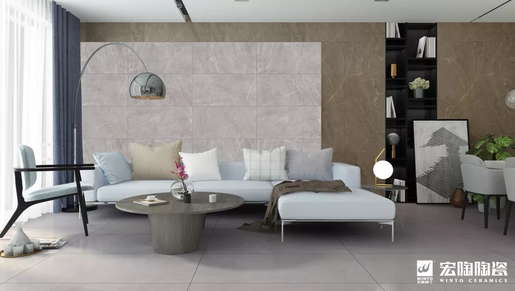 宏陶巴比伦浅灰瓷砖地砖