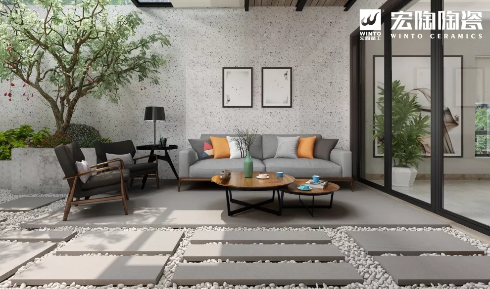 宏陶岩板蕴厚瓷砖装修效果图