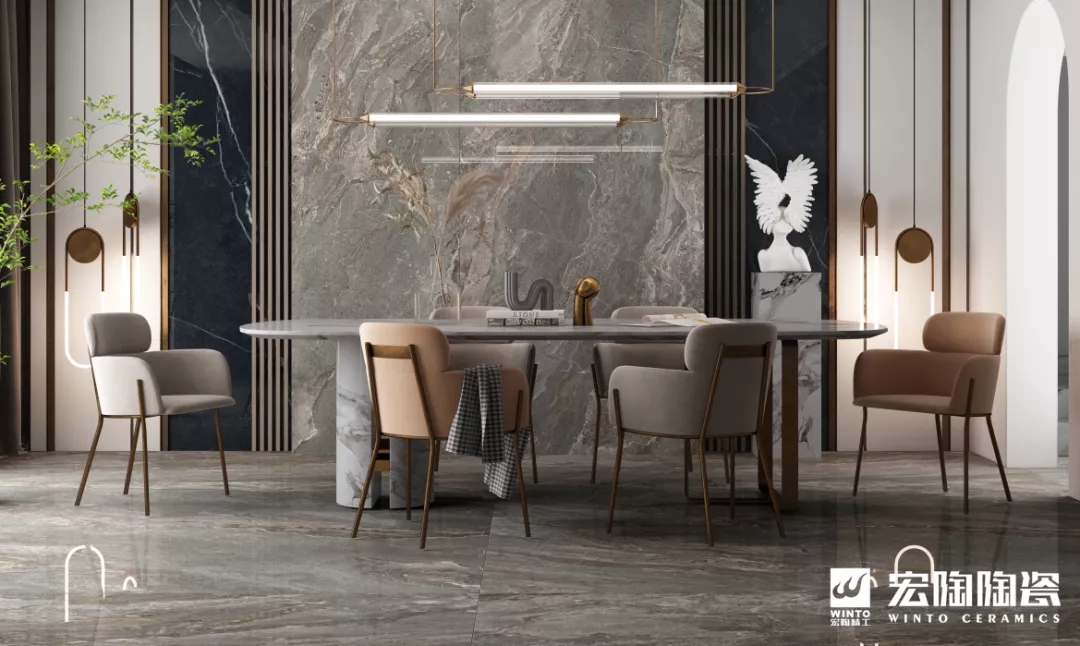 宏陶岩板客厅装修效果图