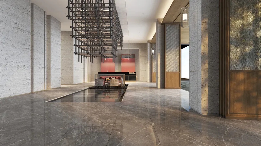 宏陶地砖卡金灰装修效果图