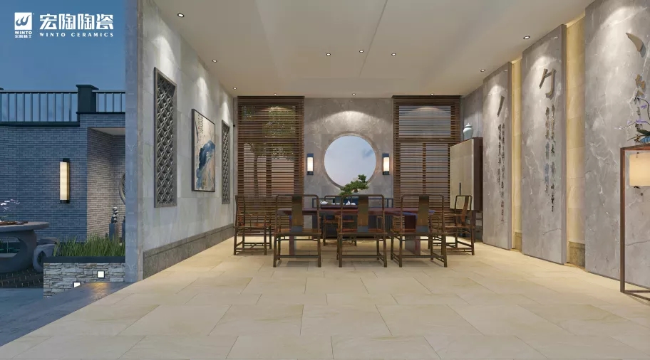 宏陶瓷砖地砖客厅装修效果图