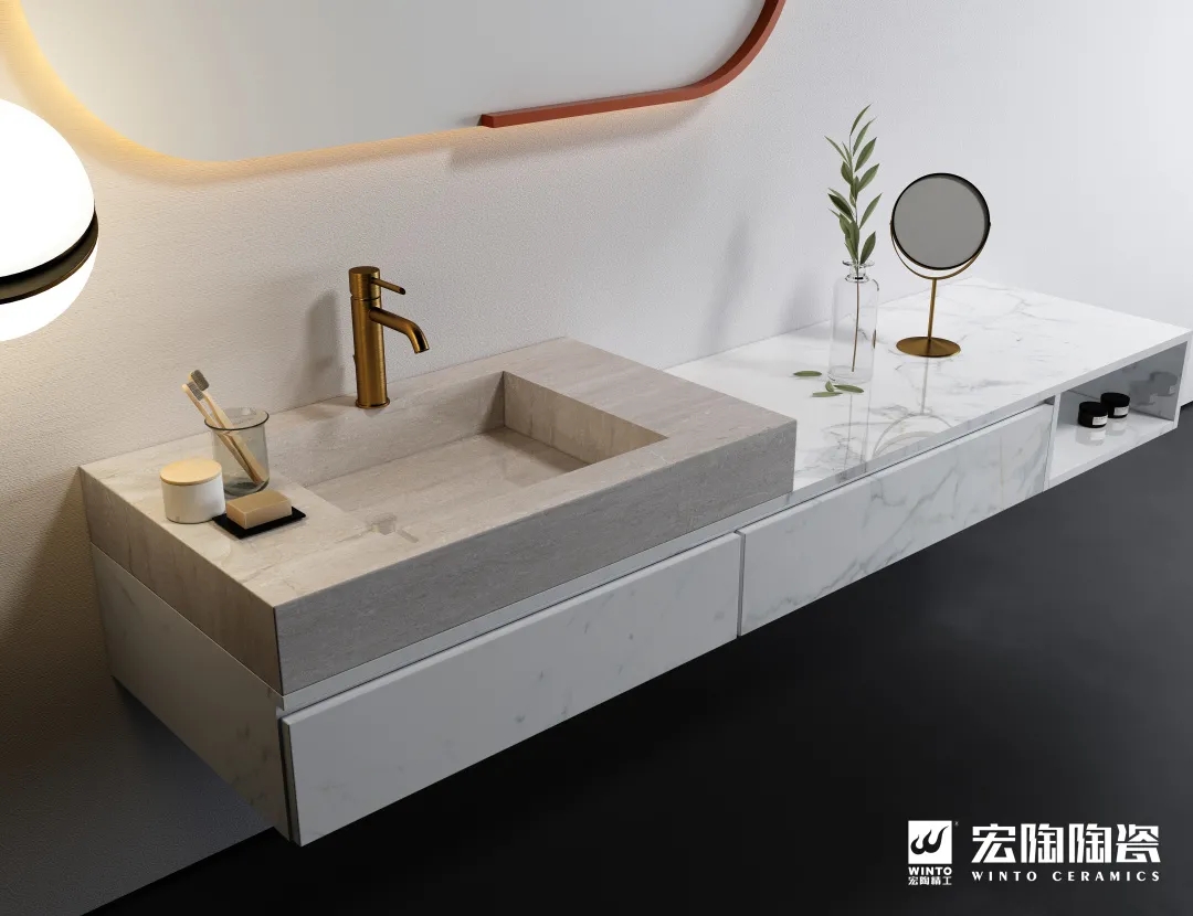 宏陶岩板洗手间装修效果图