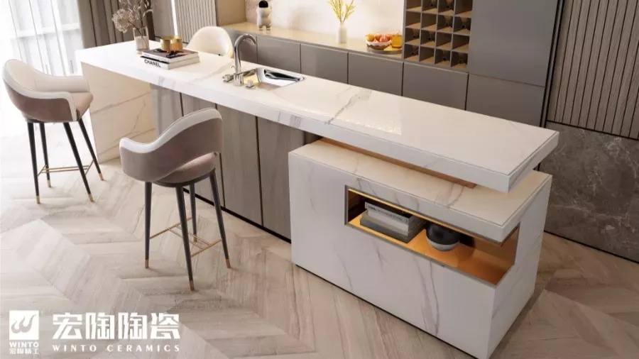 宏陶岩板易清洗