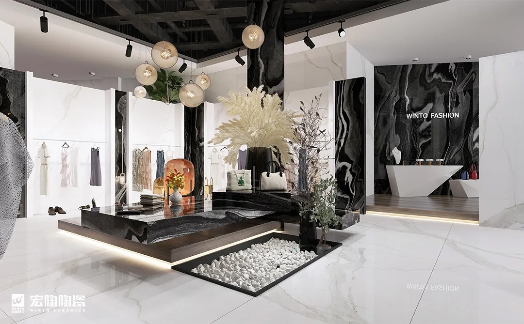 6-TPEB2790A001 虎斑黑瓷砖地砖装修效果图