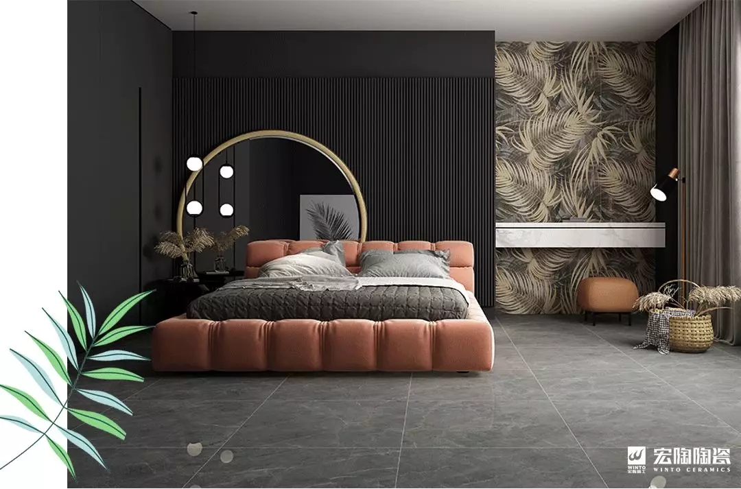宏陶范特西深灰瓷砖地砖装修效果图