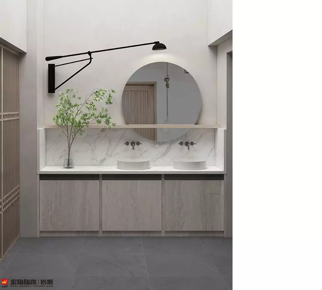 宏陶800×2600×15mm大花白岩板装修效果图