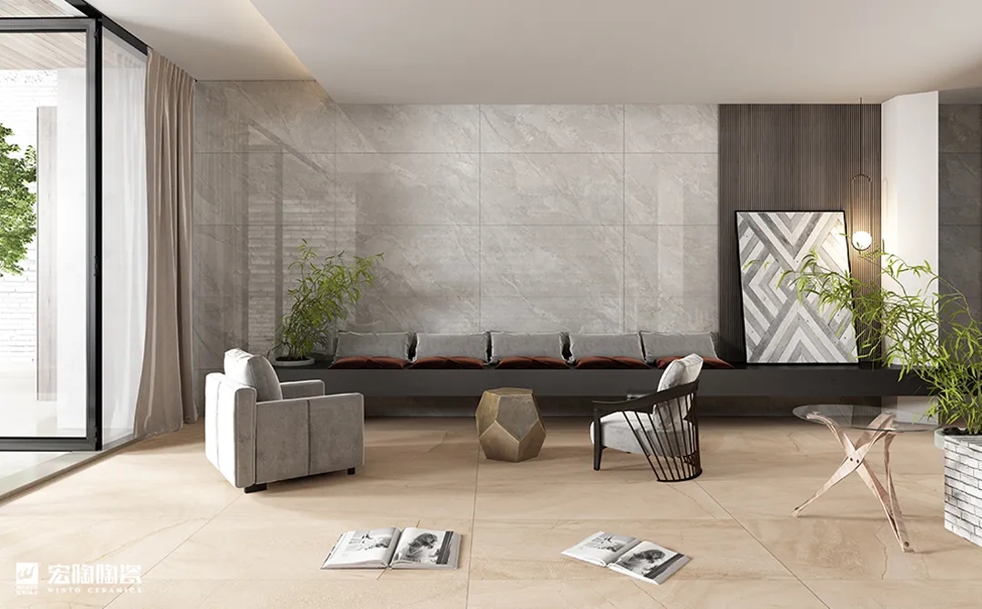 宏陶TG2157187安卡斯灰750x1500mm瓷砖地砖装修效果图