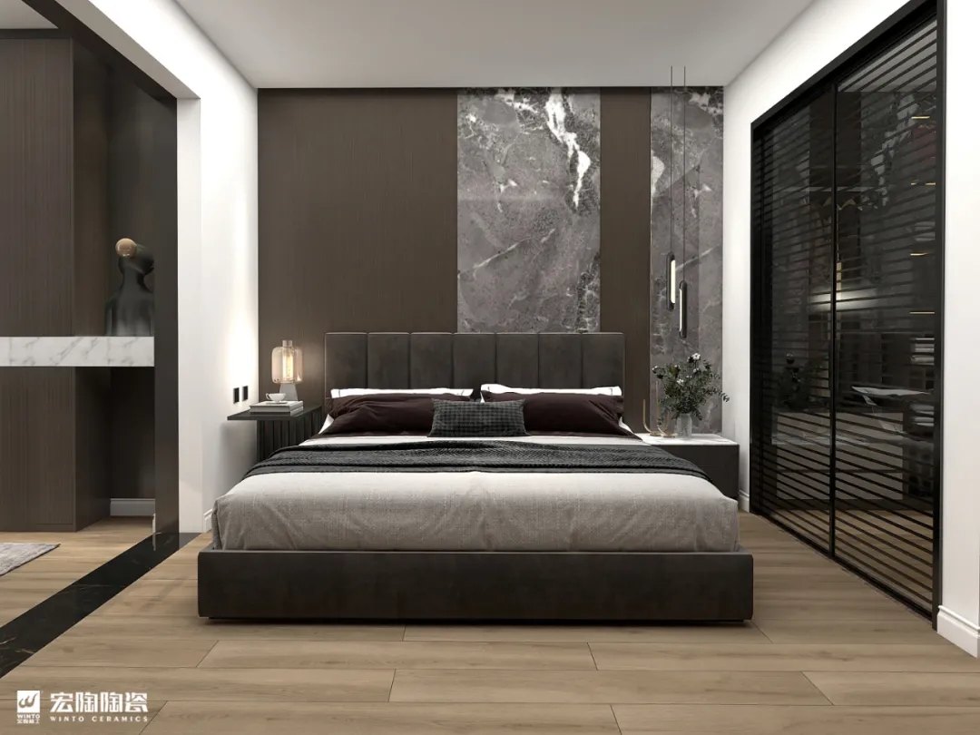 宏陶岩板6-TPG2790A020+TCB1220005 效果图卧室效果图