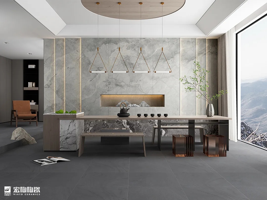 宏陶瓷砖地砖9-TPG2712A022ABC伯尔尼石1200×2700×9mm效果图