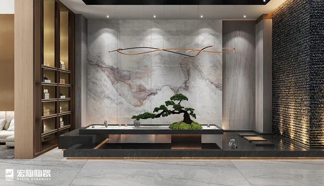 宏陶瓷砖地砖6-TPG2680A015ABCD灰冰玉800×2600×6mm效果图