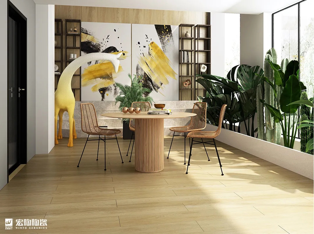 宏陶瓷砖地砖TCB1220008黄金柳木200×1200mm效果图