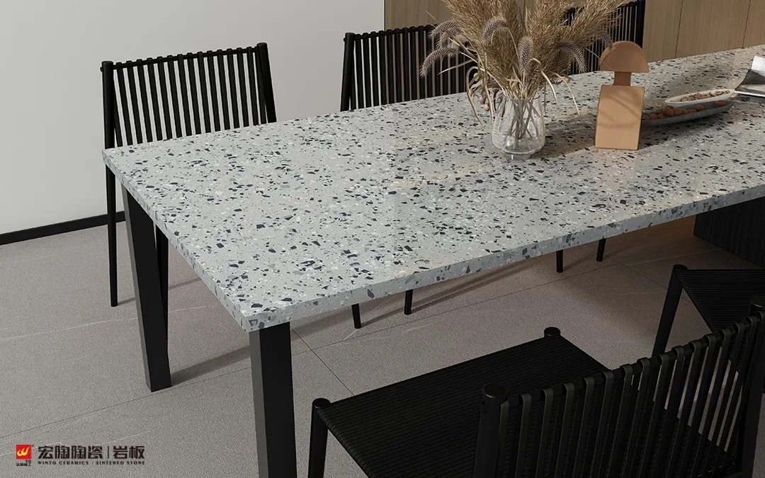 宏陶岩板餐桌效果图