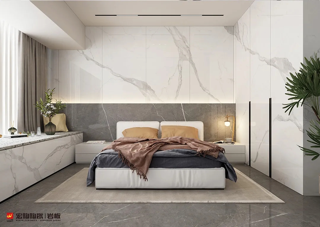 宏陶岩板卧室效果图