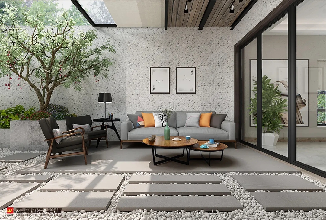 宏陶岩板客厅效果图