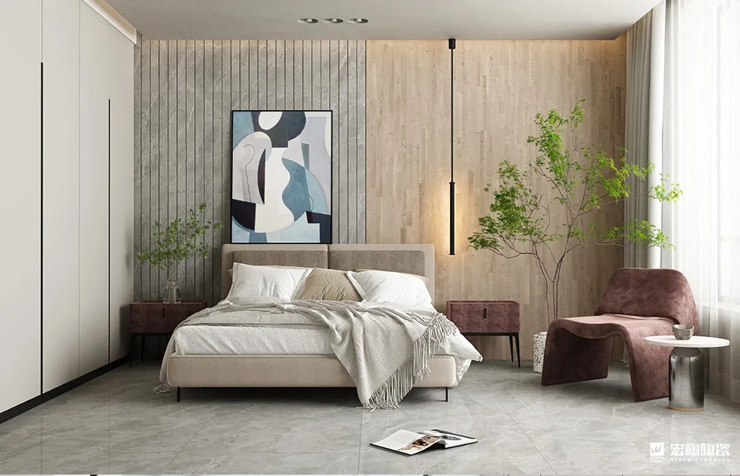 宏陶TPGM80016 摩卡深灰 800×800mm瓷砖地砖效果图