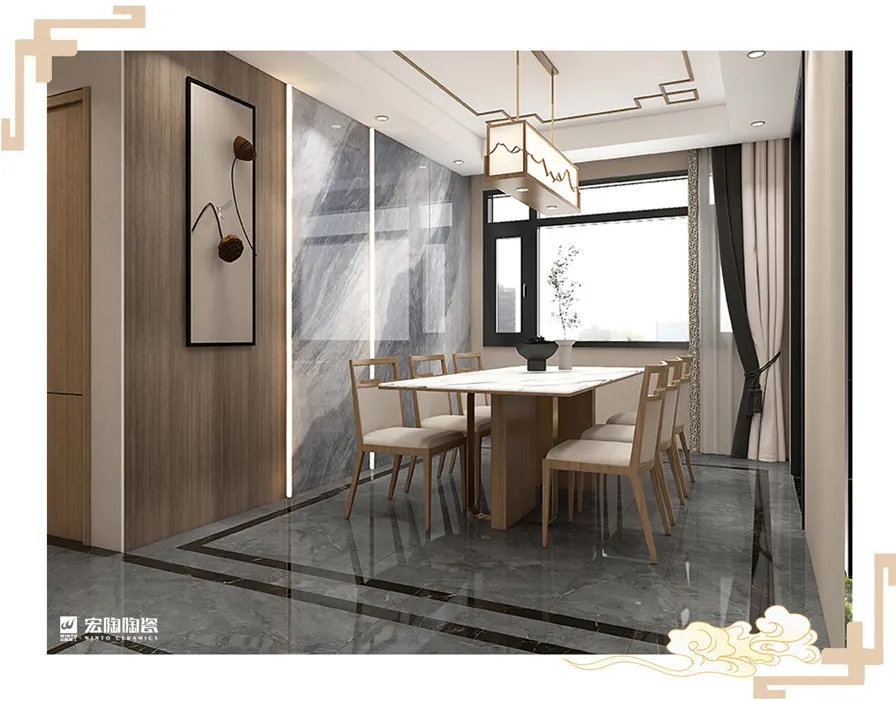 宏陶岩板6-TPEB2790A002ABCD+TPG80227厨房空间装修效果图