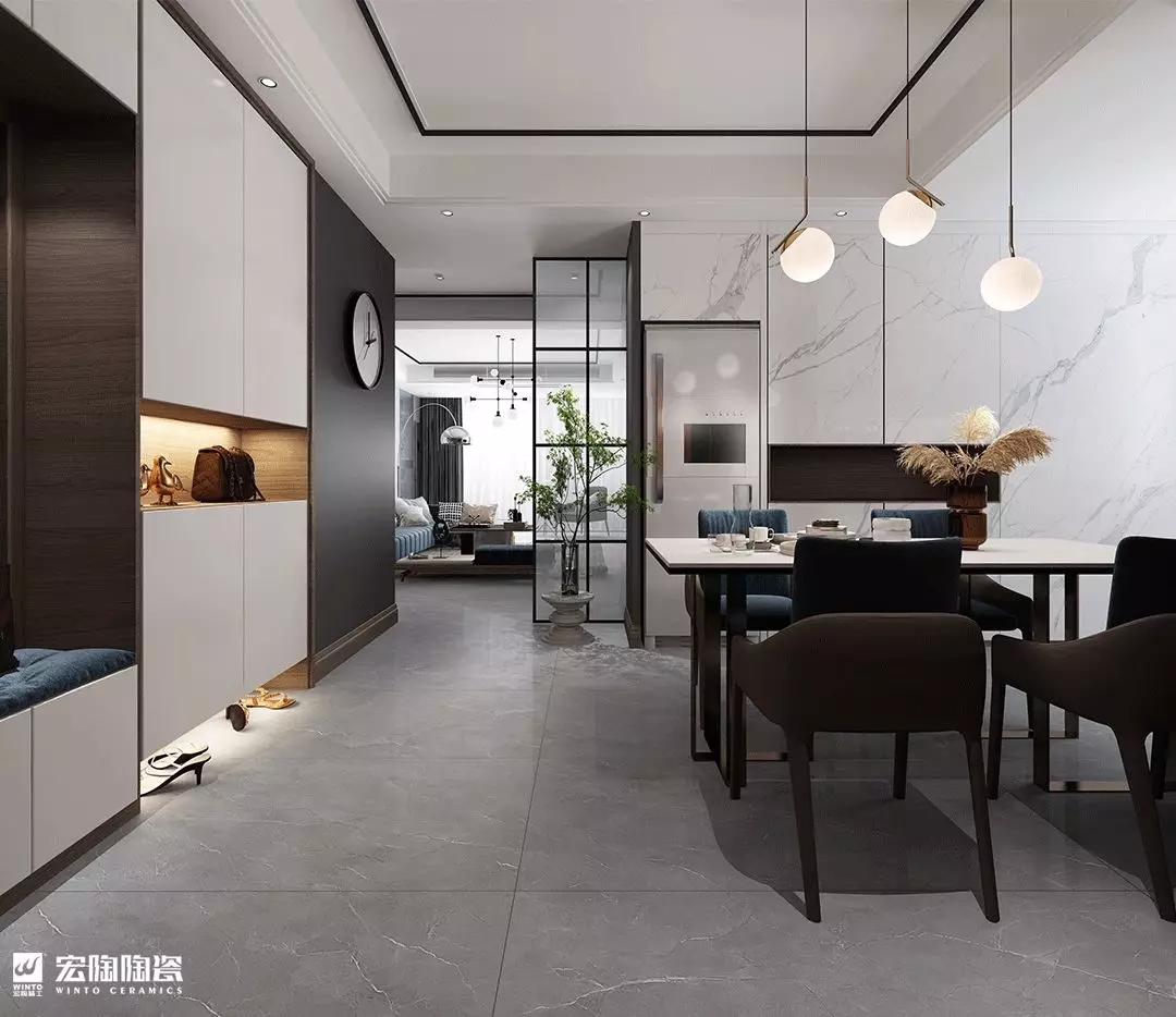 宏陶安卡斯灰TG157187瓷砖地砖装修效果图